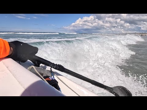 Shorebreak fail with the Fenn Bonito surfski