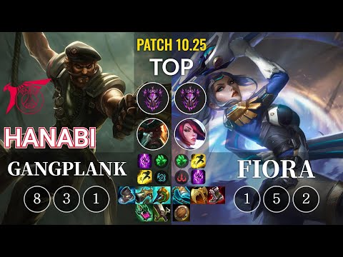 TLN Hanabi Gangplank vs Fiora Top - KR Patch 10.25