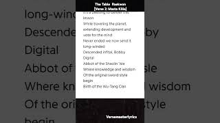 The Table Raekwon [Verse 2: Masta Killa]