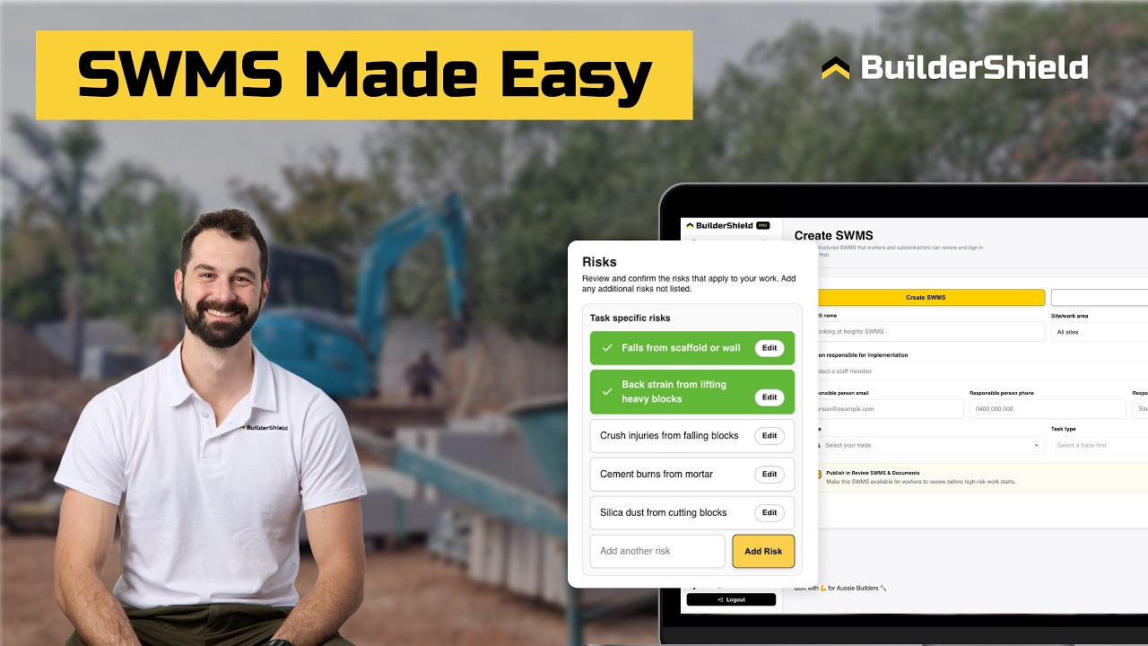 BuilderShield SWMS register demo video preview