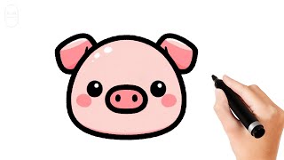 How to Draw a Cute Pig Face 🐷 Easy Step-by-Step Guide