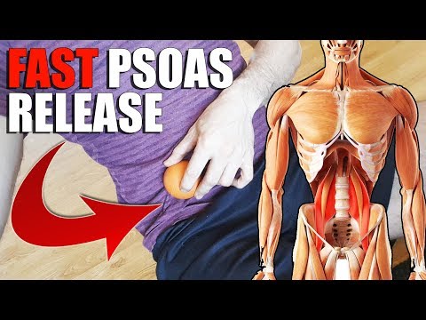 PSOAS Muscle RELEASE & STRETCH for Tight HIP Flexors (TRY THIS!) Video