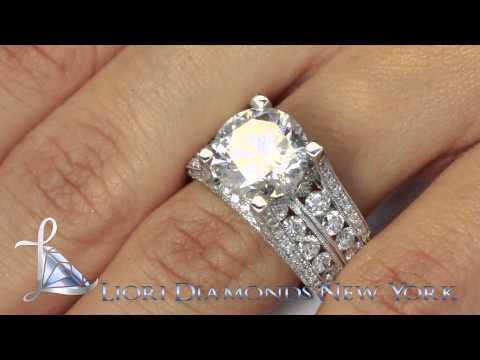 ER-SOLD-137 - 9.54 Carat H-SI1 EGL Certified Round Diamond Engagement Ring 14k White Gold