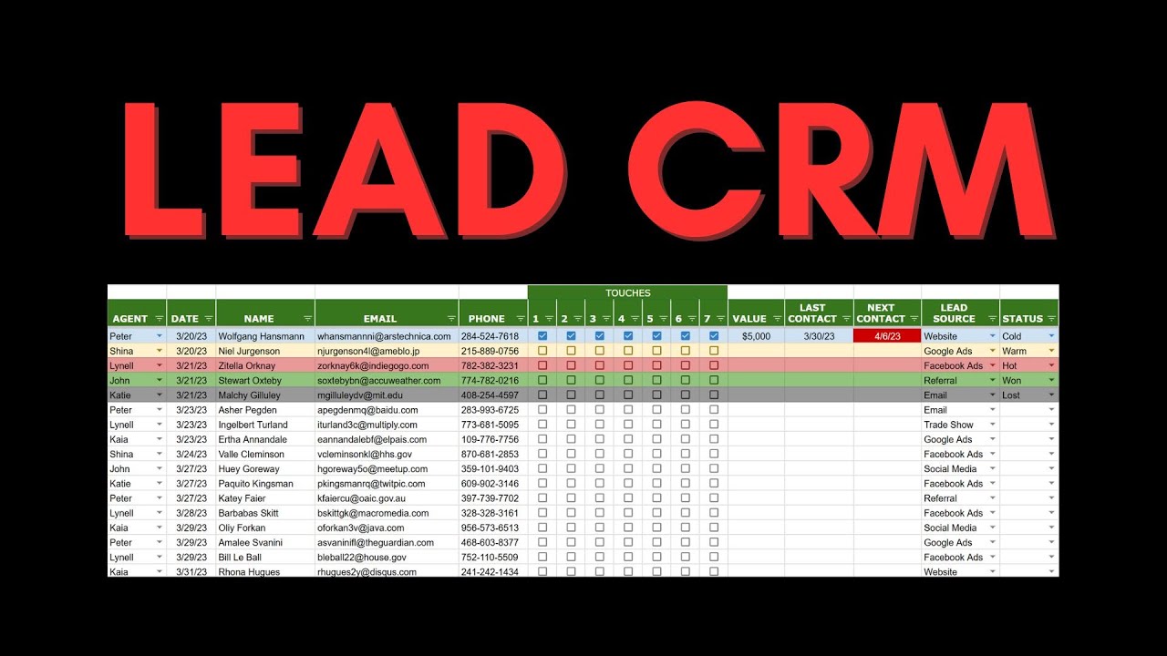 Simple Lead CRM Tutorial - Google Sheets