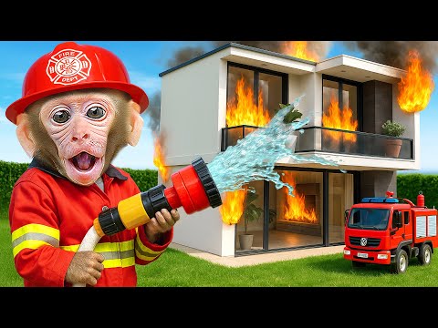 KIKI Monkey and Firefighters Mission & Help Everyone with Ducklings | KUDO ANIMAL KIKI