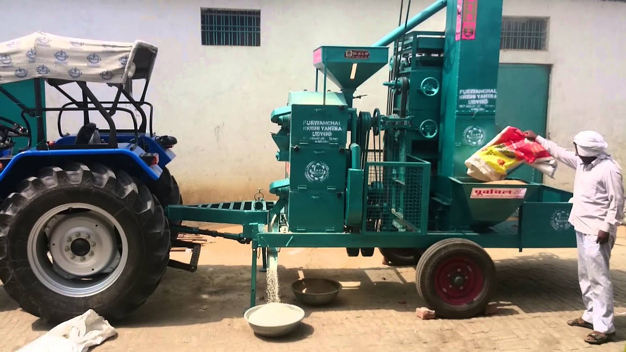 Tractor rice mill