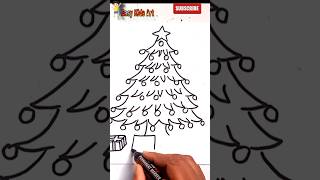Christmas tree with gift boxes #christmas #trending #viralshort #drawingforkids #tiktok #youtube