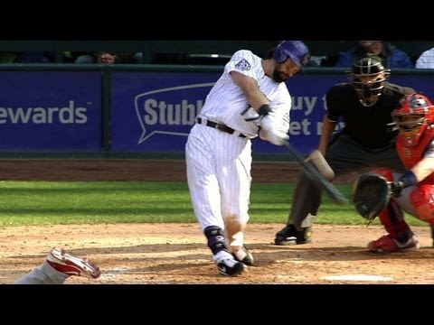 Helton uses hidden ball trick, hits homer