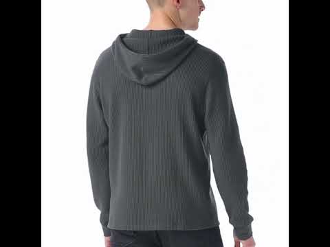 Men s Waffle Henley Hoodie col. Grey Smartwool