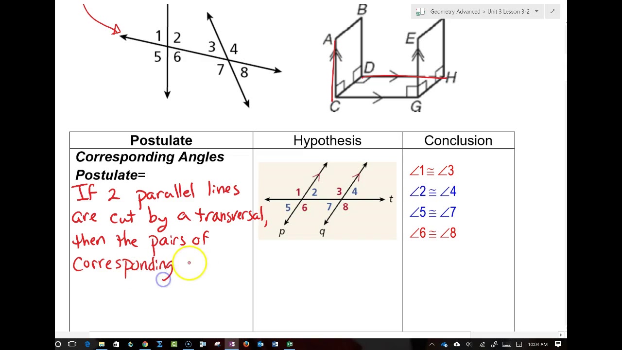 Lesson 3-2 Angles formed by Parallel Lines