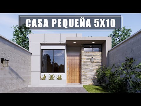 CASA DE 5X10 PEQUEÑA Y ECONÓMICA DE UNA PLANTA  | PLANO DE CASA 50 M2