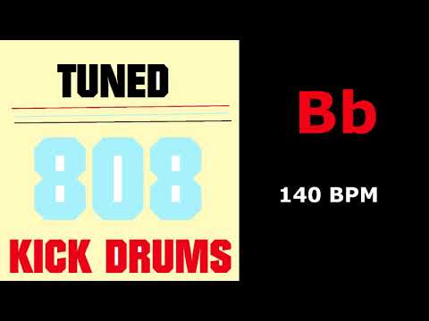 Bb  - 140 BPM - Tuned 808 Kick Drum Metronome