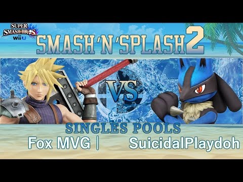Smash'N'Splash 2  SINGLES POOLS - Fox MVG | Mew2King (Cloud) vs SuicidalPlaydoh (Lucario)