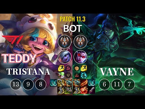 T1 Teddy Tristana vs Vayne Bot - KR Patch 11.3