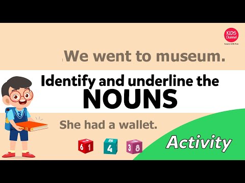 Noun examples sentences for kids😃30 Noun sentences😃Activity😃Kids Channel