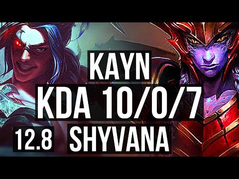 KAYN vs SHYVANA (JNG) | 10/0/7, Legendary, 1.1M mastery, 300+ games | EUW Diamond | 12.8