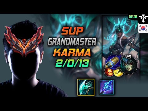 천상계 서폿 카르마 밤수 선제공격 - GrandMaster Karma Support vs Nami - 롤 KR 12.15