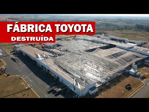 Fábrica da TOYOTA é destruída por vendaval em Porto Feliz - São Paulo
