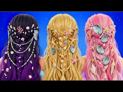 Black vs Pink Hair MERMAIDS 🖤💖 Stunning Mermaid Makeover Ideas