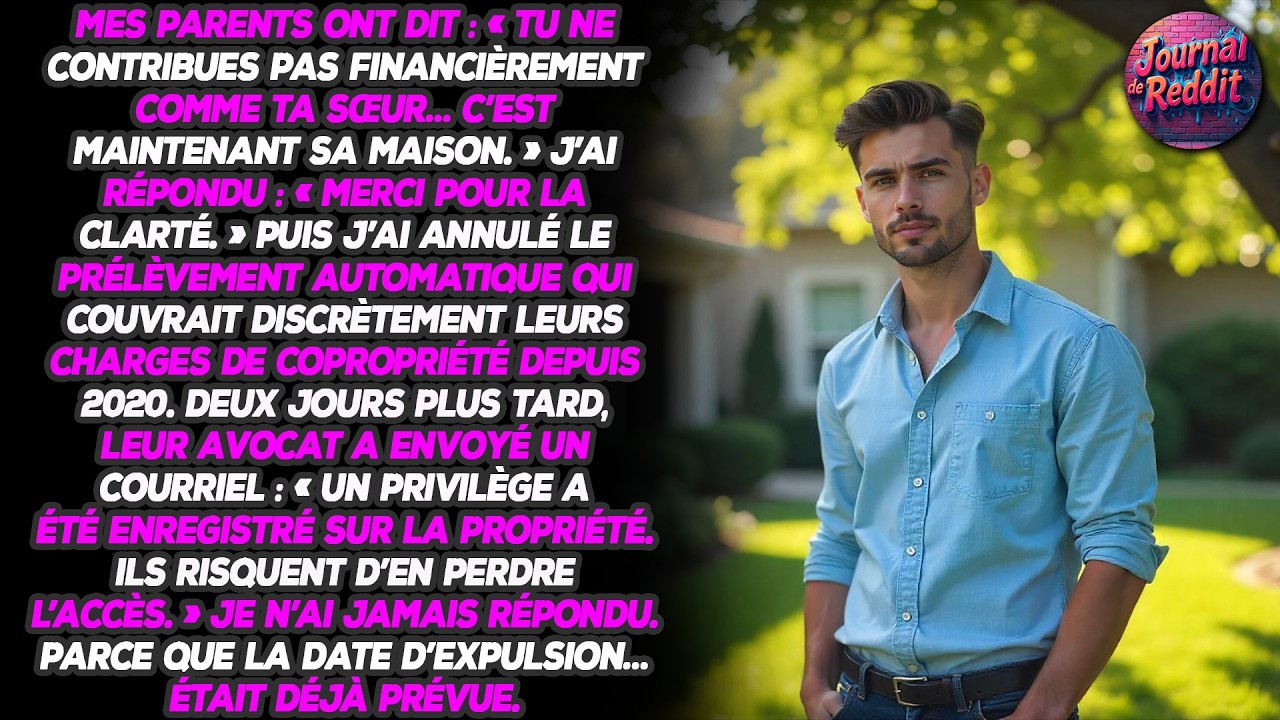 Mes parents ont dit : « Tu ne contribues pas financièrement comme ta sœur... C'est maintenant sa...