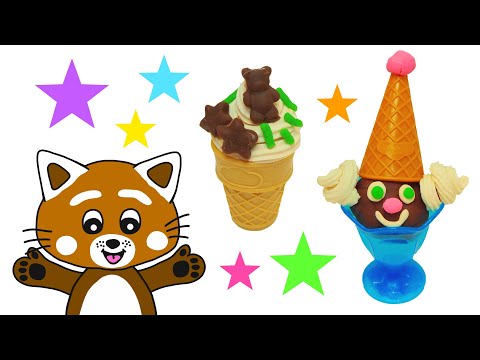 Pukkins gör roliga glassar i Play Doh lera - Lek med oss - Roligt barnprogram