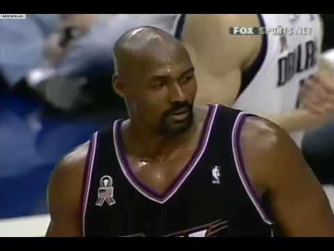 Karl Malone & Dirk Nowitzki Plays & Highlights - Jazz @ Mavs Jan 2002