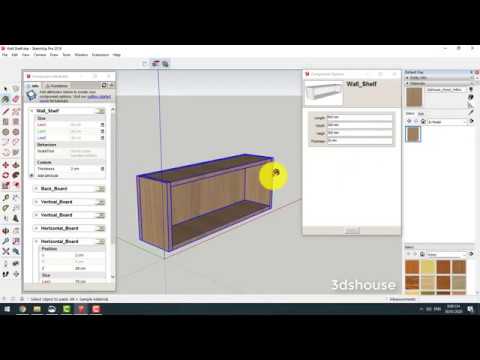 How to create Dynamic Components in Sketchup : Simple Shelf Example