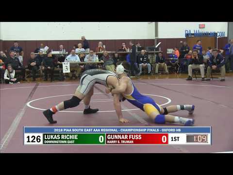 2018-03-03 126 lb Final - Gunnar Fuss (Harry S. Truman) vs Lukas Richie (Downingtown East)