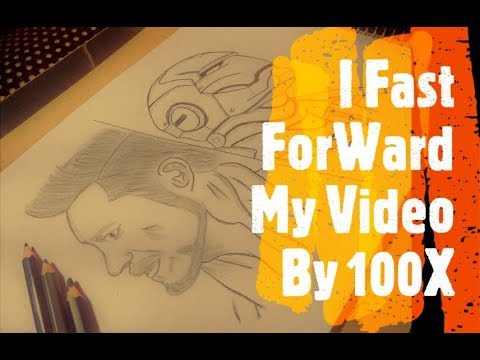I Fast ForWard my Video Of 30 Min. By 100X #ironman #drawing