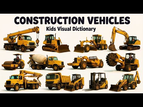 Construction Vehicles for Kids 🚜 | Learn Construction Machine Names | Educational Video for Children