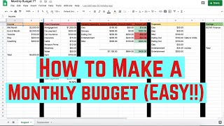 How To Make A SIMPLE Budget In Google Sheets (Step By Step Tutorial)