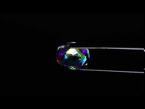 Натуральный мистический Кварц кушион 9.1x9.0мм 3.10ct видео