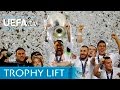 Real Madrid lift UEFA Champions League trophy