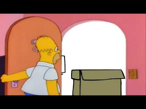 Homer Walking up to the door of Flumpty Bumpty