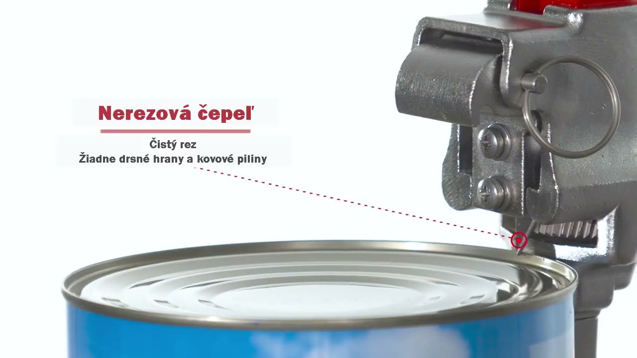 Manuálny otvárač plechoviek Profesional Video