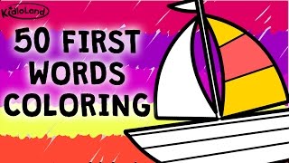 50 First Words Coloring Games in App| Coloring Videos For Kids