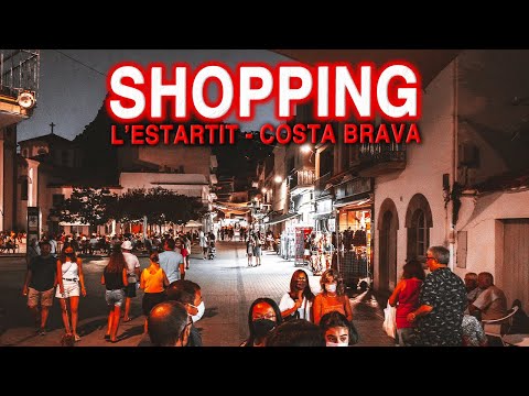 Summer night Shopping in L'Estartit, Costa Brava, Spain.