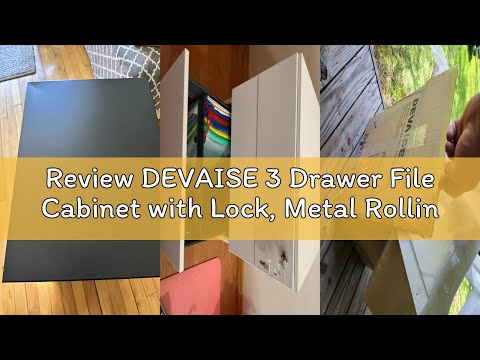 DEVAISE 3 Drawer Mobile File Cabinet with Lock, White Wood Rolling Filing Cabinet for Under Desk, Fits Letter/Legal/A4 Size for Home Office video review thumbnail