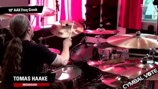 Video thumbnail for CYMBAL VOTE - Tomas Haake Demo's the 18" AAX Freq Crash by SABIAN Cymbals