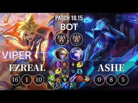 HLE Viper Ezreal vs Ashe Bot - KR Patch 10.15