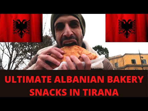 ULTIMATE ALBANIAN BAKERY SNACKS IN TIRANA | Byrek, Croissants, & Shendetlie Cake In Albania!
