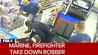 Mansfield Marine and firefighter takes down armed robber