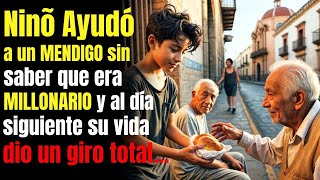 Ninõ Ayudó a un MENDIGO sin saber que era MILLONARIO y al día siguiente su vida dio un giro total...