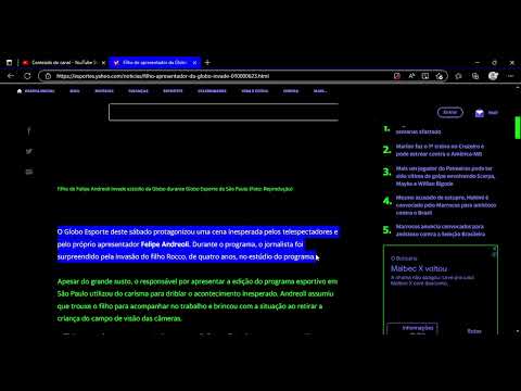 Filho de apresentador da Globo invade estúdio em programa ao vivo