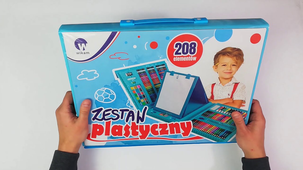 Zestaw plastyczny 208 elementów w walizce dla dzieci