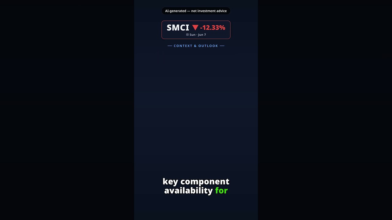 Why Is Supermicro Stock Plunging Today? SMCI -12.33% (Jun 7) — Supply Chain Rate Pressure