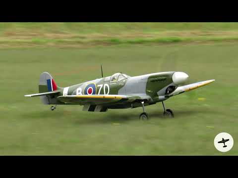 GIANT BRUTAL SOUND VINTAGE FIBERGLASS 1:4 RC SPITFIRE SCALE FLIGHT | Flight 2