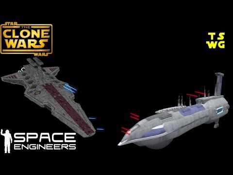 Venator-class Star Destroyer vs. Providence-class destroyer - Space Engineers