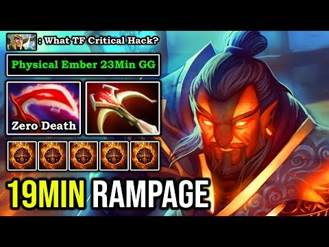 100% UNKILLABLE PHYSICAL EMBER GOD Crazy Dodge & Juke Ninja 19Min RAMPAGE 23Min GG Never Die DotA 2