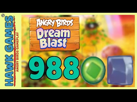 Angry Birds Dream Blast Level 988 - Walkthrough, No Boosters